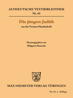 cover image of Die jüngere Judith aus der Vorauer Handschrift